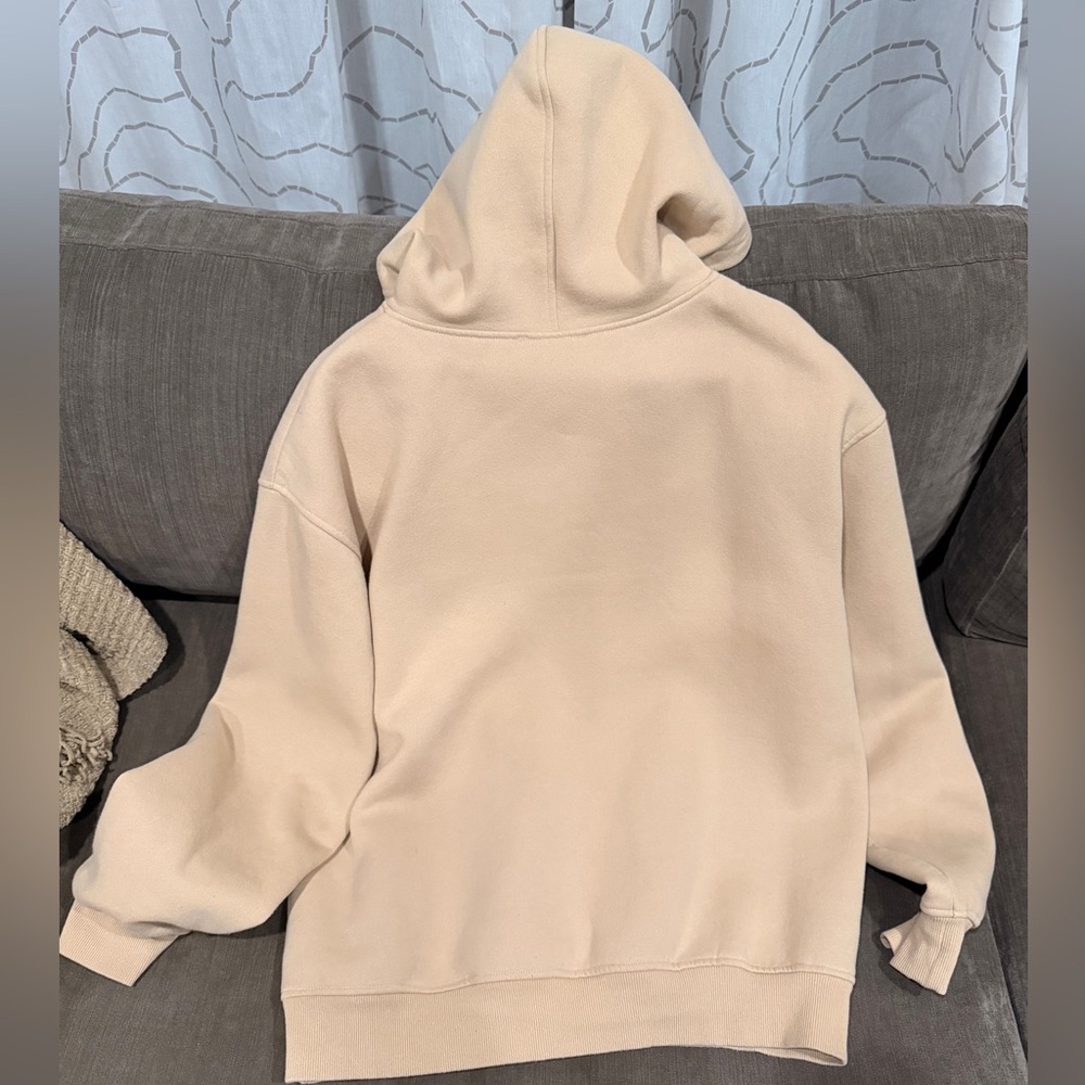 White Fox Est. 2013 Varsity Hoodie Cream Beige Oversized - Picture 5 of 5